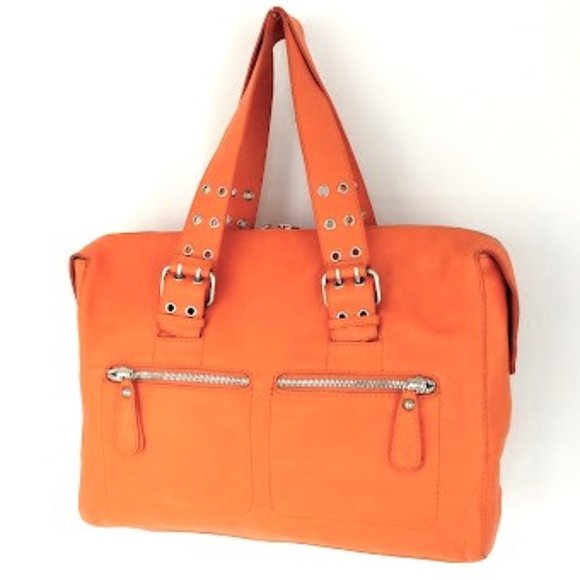 Trace of Kale Other - Trace of Kale Mens Orange Leather Tote Bag